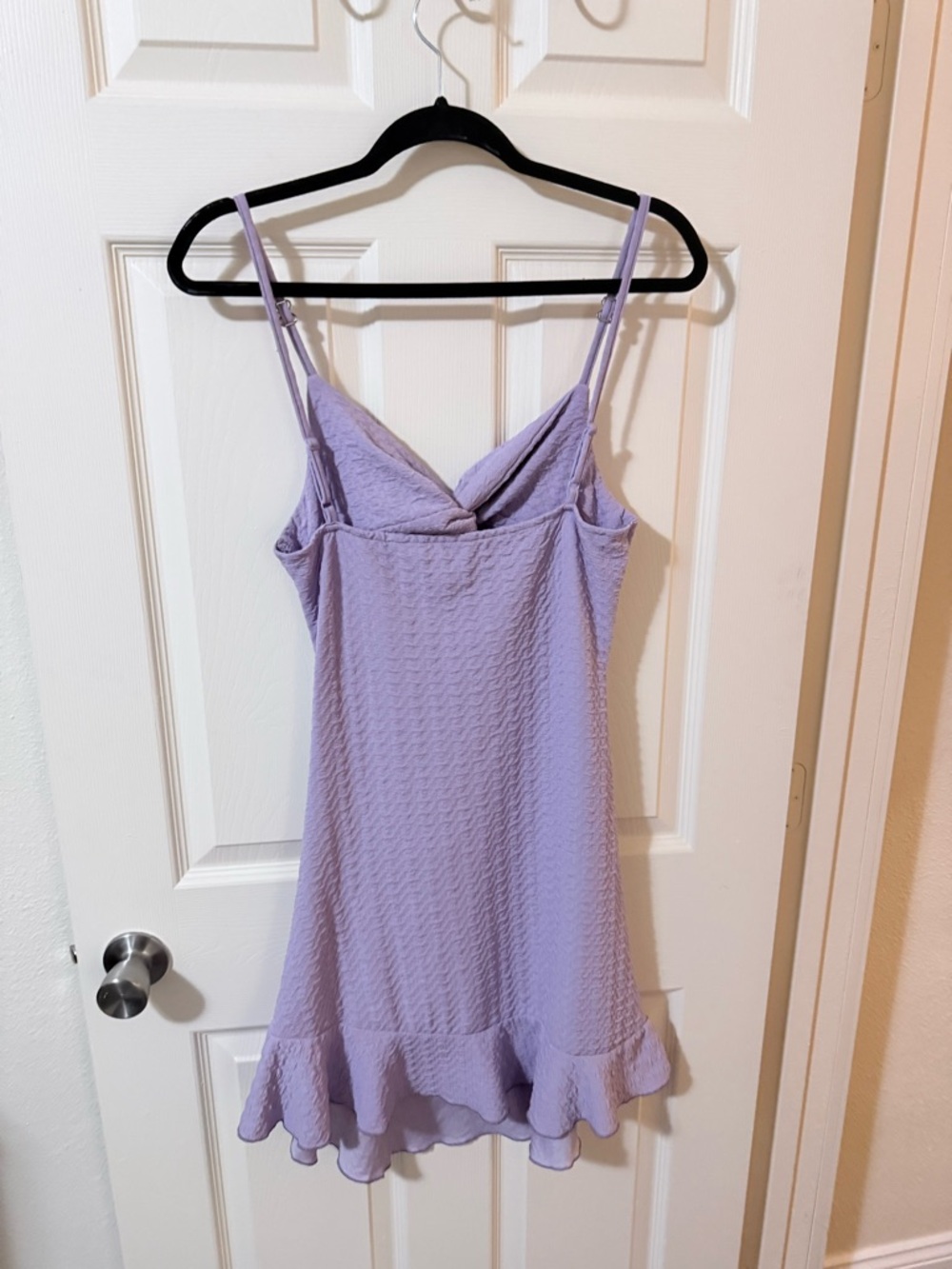 Lilac Knotted Front Ruffle Mini Dress - Picture 2 of 2